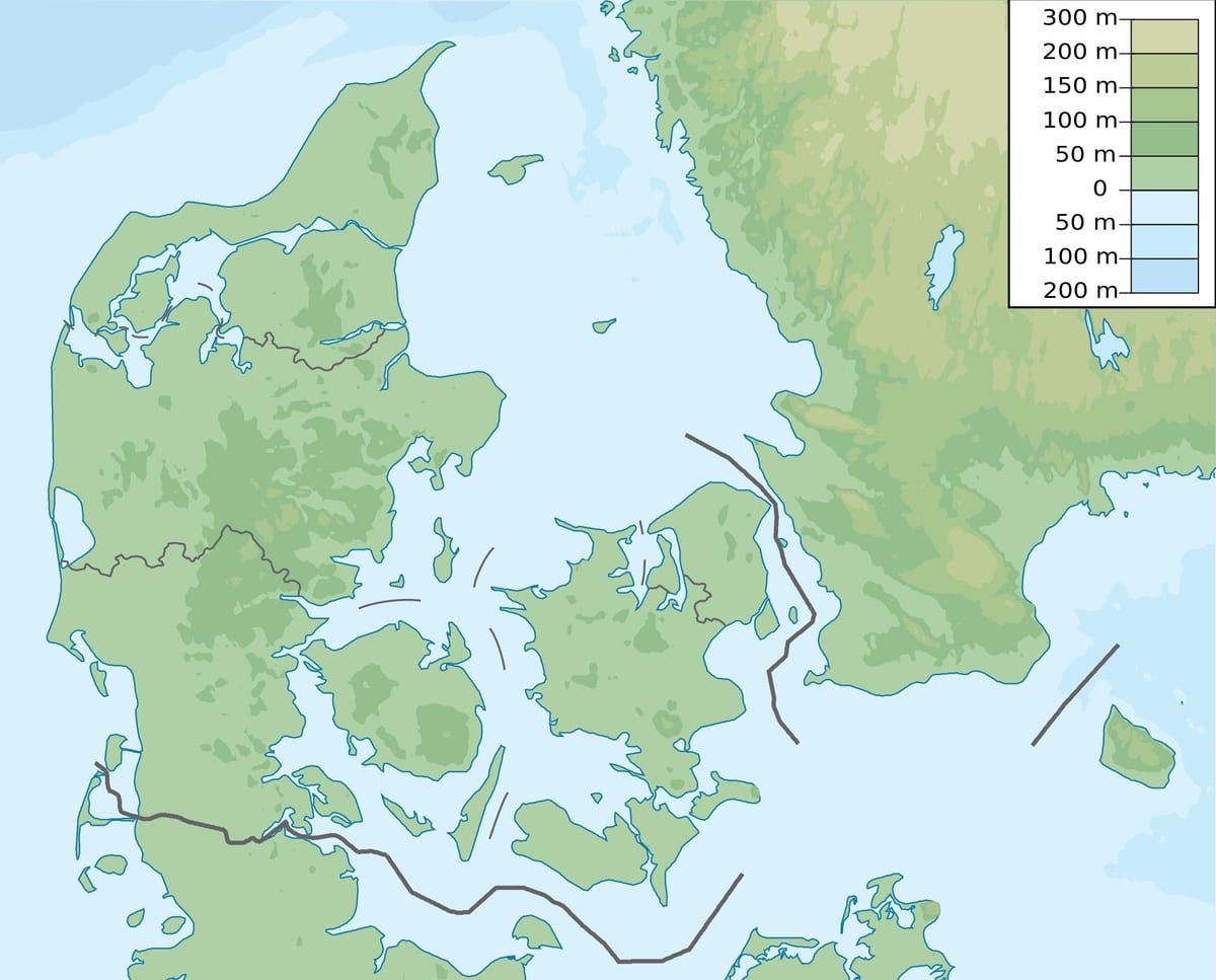 Kat jeyografik nan denmark elevasyon