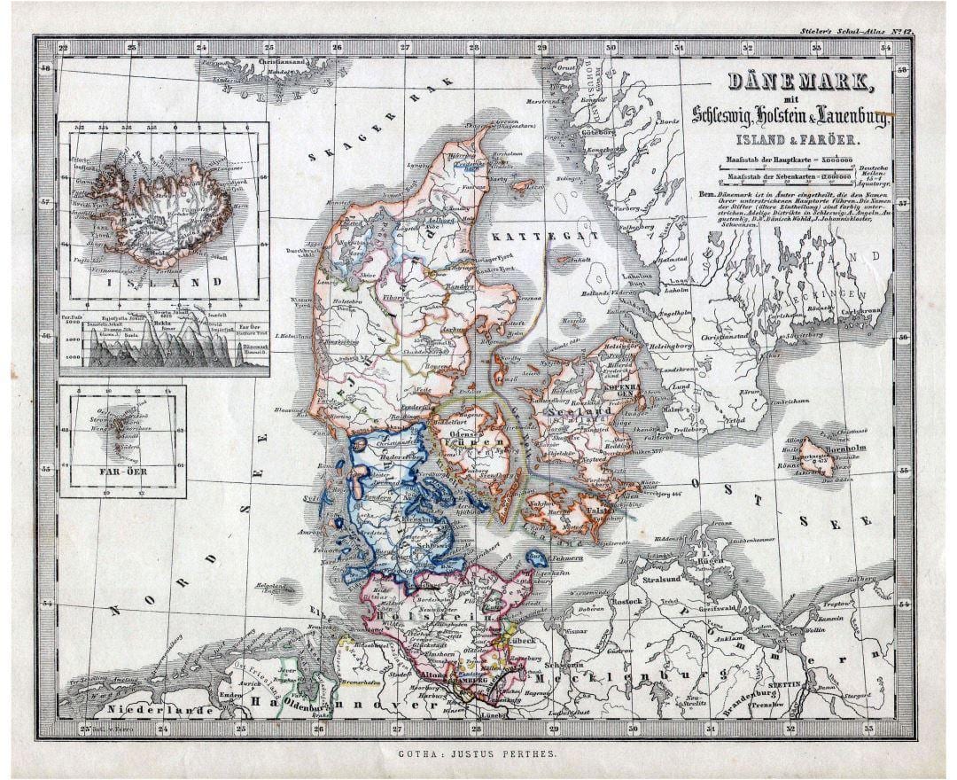 fin vye granmoun kat jeyografik nan denmark