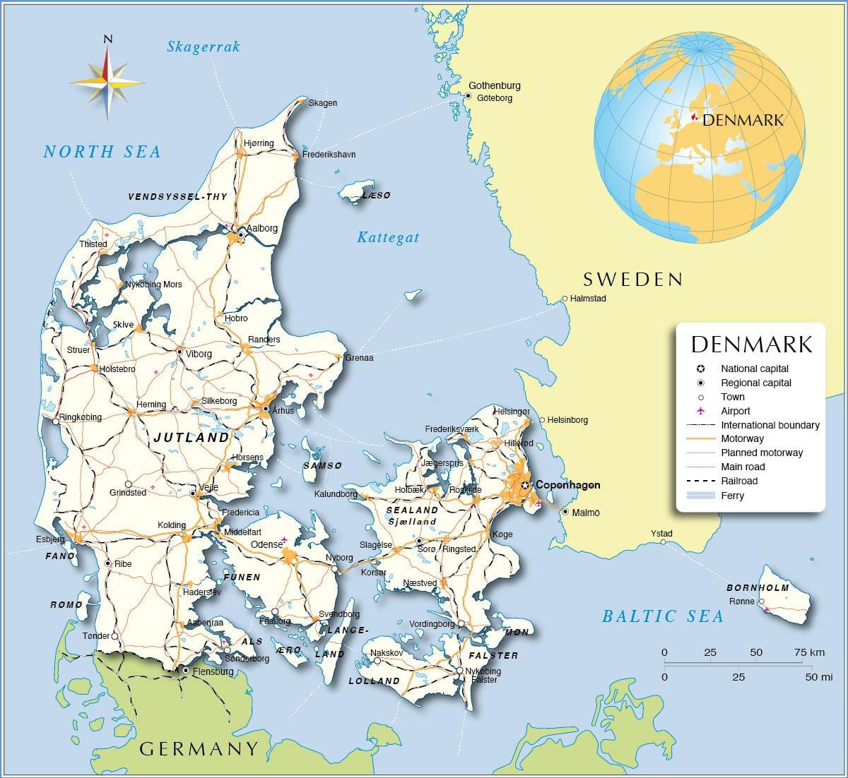 Kat jeyografik pò nan denmark