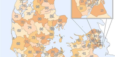 Denmark kòd postal kat jeyografik